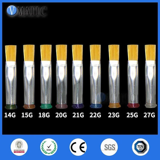10-Pcs Industrial Dispensing Tips Kit | Multi-Gauge (14G-27G) Flat Brush Applicators for Epoxy & Resin Coating