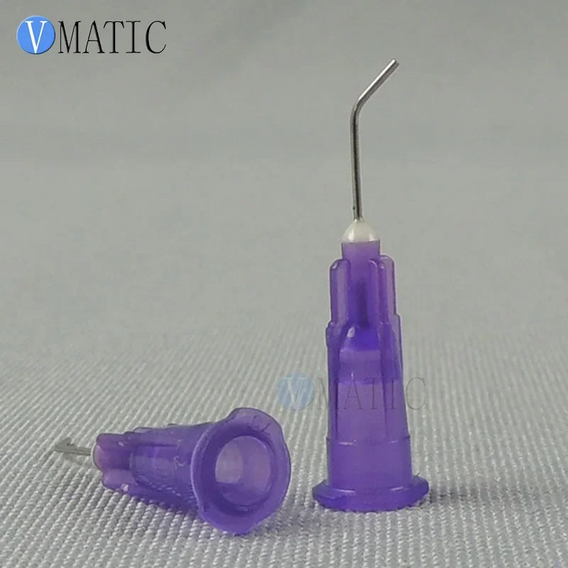 Free Shipping 100 Pcs 0.5'' 13mm Length 45 Degree Bent Adhesive Glue Fluid Dispensing Dispenser Needle 1/2 Inch