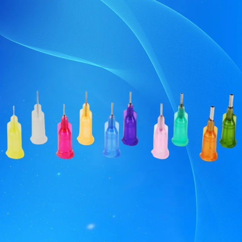 Free Shipping 0.25" 1/4 Inch Tube Length Luer Lock TE Premier Glue / Adhesive Liquid Dispensing Needle Tips For Syringe
