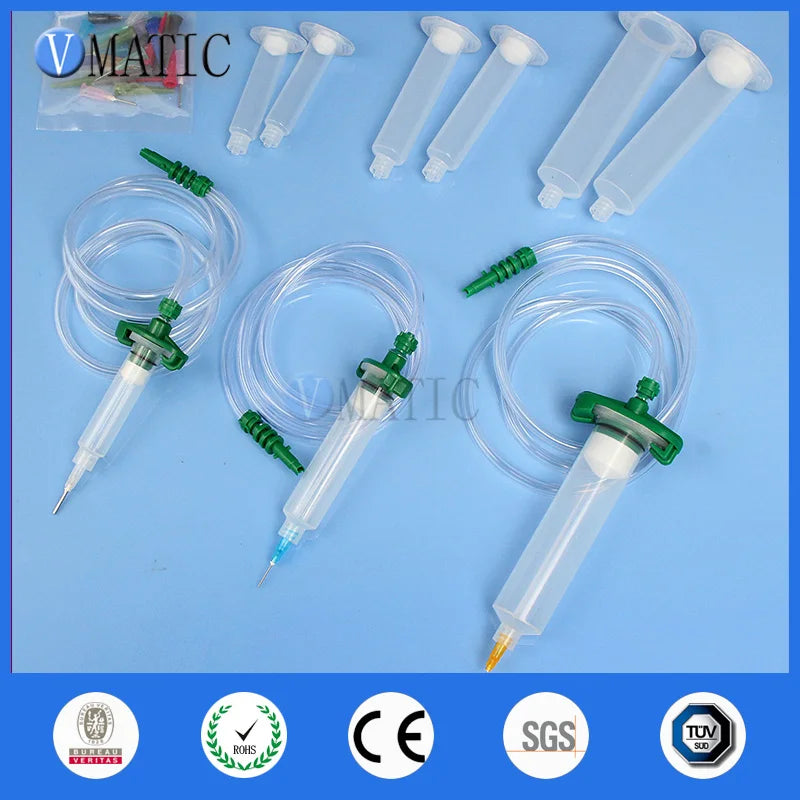 Free Shipping Quality Liquid Dispensing Adhesive Glue Pneumatic Syringe + Needle + Barrel Adapter For Syringe 5/10/30cc ml
