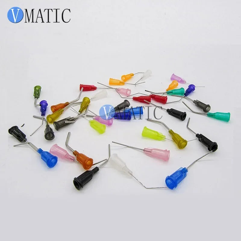 Free Shipping 0.5'' 500Pcs Bent Dispenser Tips / Flow Needle Tips / 45 Degree Bent Liquid Dispensing Needles 1/2 Inch