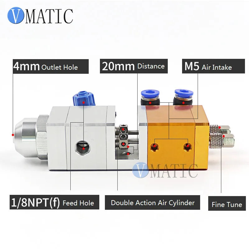High Quality Dual Fluid Suction Lift Large Flow Double Acting Cylinder AB Glue Dispensing Valve