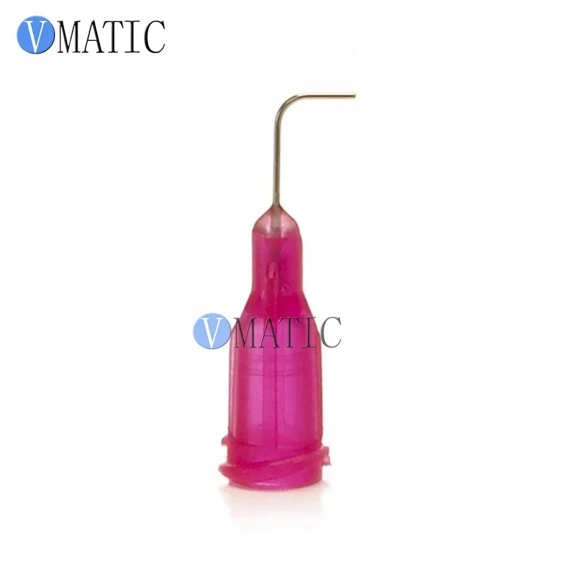 Free Shipping 100Pcs 25G Red 0.5'' Tubing 90 Degree Bent Dispenser Glue Needle 1/2 Inch