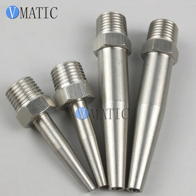 Free Shipping Stainless Steel Long Pointed Straight Jet Pressure Washer Nozzle Tip - External Thread Fast Fitting Adapter