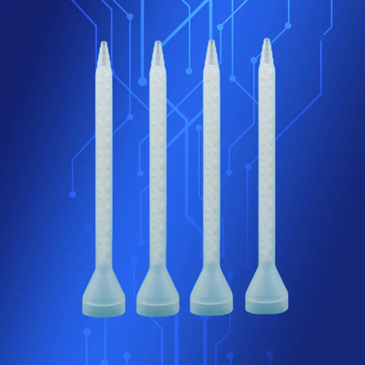 ‌MC05-18 Static Mixer Nozzle | Dual-Cartridge Epoxy Mixing Tips for Two-Part Resins (White Core, 5:1 Mix Ratio, Chemical-Resista