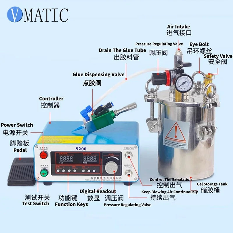 Dispenser Machine Fast-Drying Glue Automatic Precision Dispensing Pneumatic Equipment with Single Component Valve & Controller