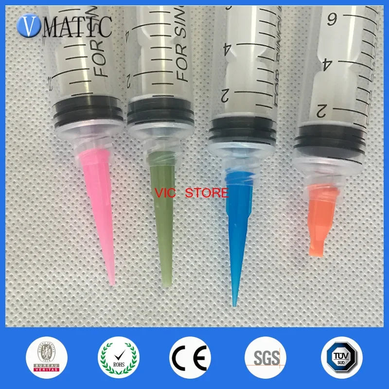 Free Shipping SMT Solder Paste Adhesive Glue Liquid Dispenser Plastic Syringe 10cc/ml With Plastic Needles Kits Pack