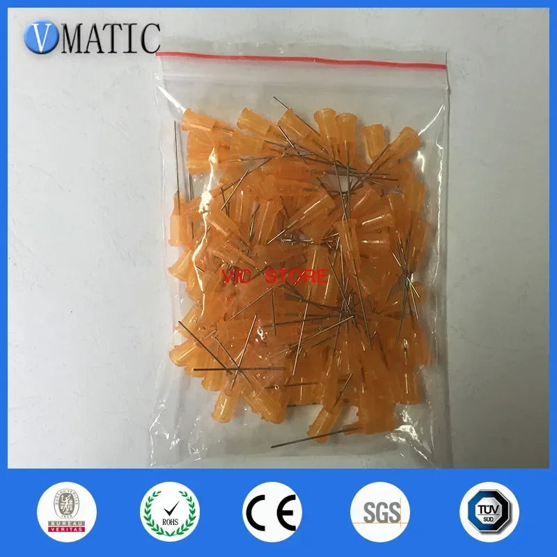 Free Shipping 100Pcs 1'' 1 Inch Glue Dispensing Needle 23G Aluminium Mount S.S Needle ,Tube Length 25.4mm(1") Dispensing Needle
