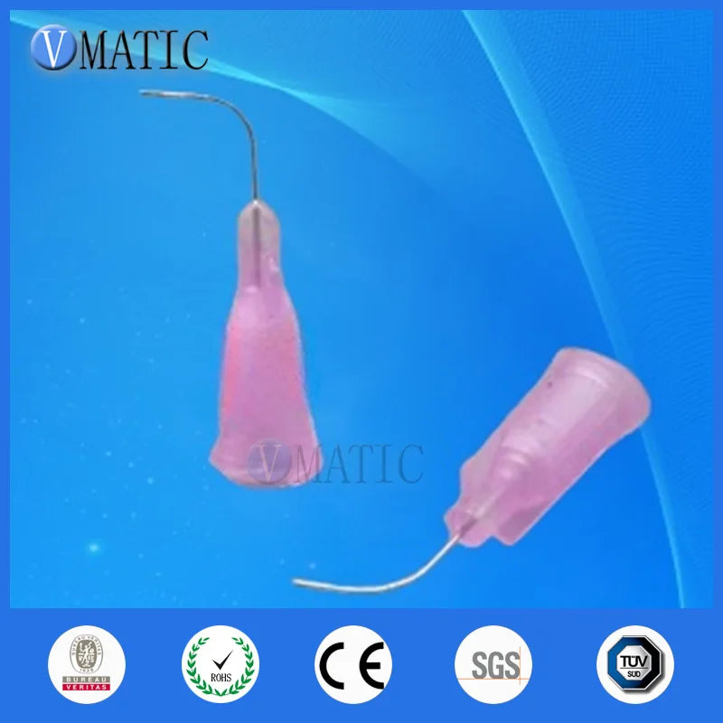 ‌100-Pcs 90° Bent Dispensing Needles 30G -Right Angle Industrial Tips for PCB Repair, Nail Art & Silicone Sealant Application