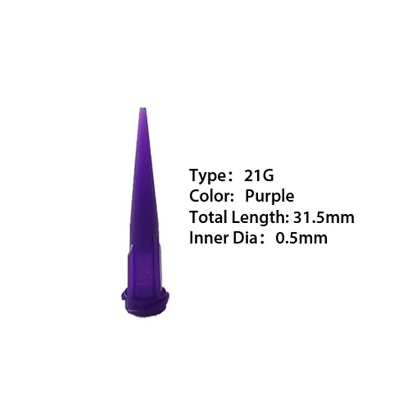 ESD-Safe Luer Lock Plastic Dispensing Needle Nozzles 8G to 32G For TT Glue Applicator Dispenser Tapered/Conical Tip X 100pcs