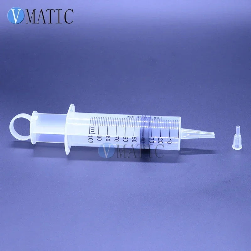 ‌100ml Industrial Glue Syringe Kit | Wide Mouth Dispenser + 10cm PVC Tube for Thick Adhesive/Craft Resin (Leak-Proof Design)‌