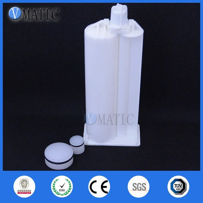 2 Pcs Two Component AB Glue Mixing Plastic Cartridge 50 Ml / Cc 10:1 Ratio