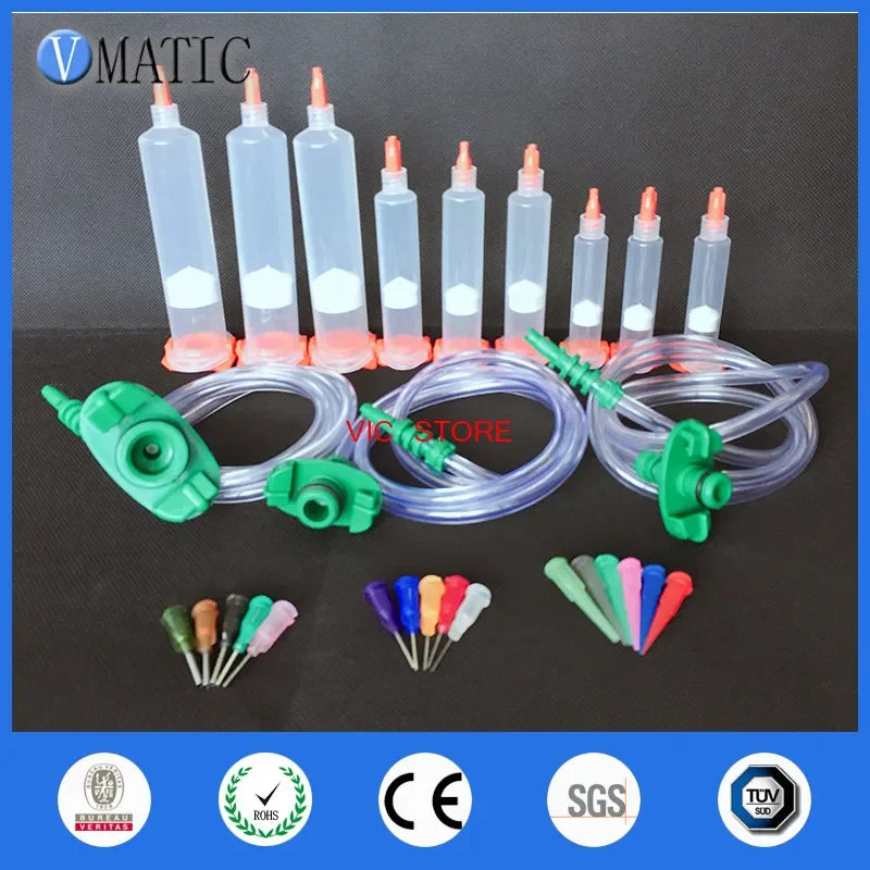 ‌Disposable Pneumatic Syringe Kit | Grade Glue Dispenser with  Needles & Caps for Electronics Free Shipping‌