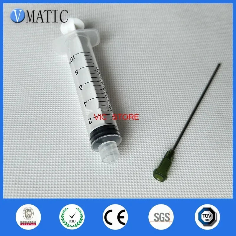 ‌14G Blunt Tip Syringe Kit 10ml | Luer Lock Plastic Dispenser for Glue/Resin/Cosmetics (3.75" Non-Sterile Needles 12pcs)‌