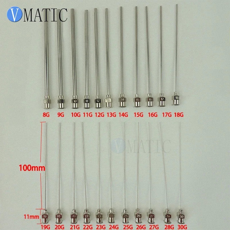 Free Shipping 10pcs 10G-30G Tube Length 10cm 100mm Ce Approved Dispensing Metal Tips