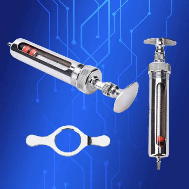 ‌50ml (50cc) Heavy-Duty Stainless Steel Syringe | Industrial Metal Dispenser for Grease/Adhesive/Liquid Transfer (Leak-Proof Des