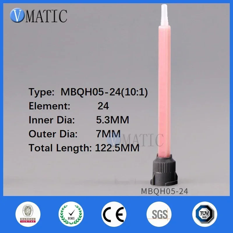Industrial Static Mixer Nozzle - 1:1 & 10:1 Ratio for Two-Part Epoxy, Adhesive, Silicone - Anti-Clogging & Reusable - Free Shipp