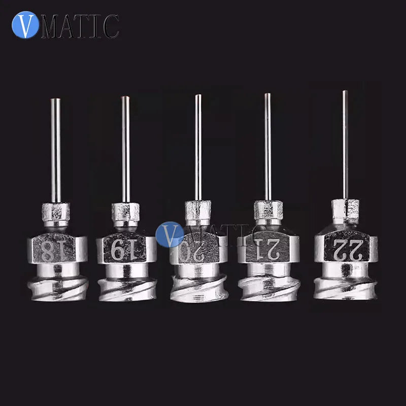 Free Shipping 13mm Stainless Steel Glue Dispensing Tip - External Thread, Dual Threaded Base (Screw Mount)