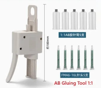 Manual Dual Cartridge Glue Gun 10/30/50cc for AB Glue, Solder Paste, Ink, Silicone - Dispensing Tools