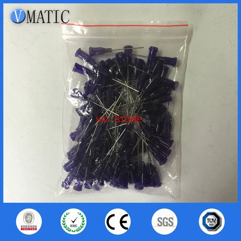 Free Shipping 100Pcs Glue Dispensing Needle 21G Aluminium Mount S.S Needle Tube Length 25.4mm(1") Dispenser Needle