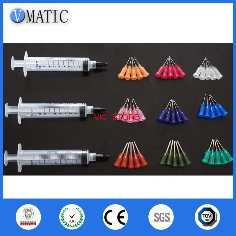 Free Shipping 10cc 10ml Syringe Fluid Epoxy Cyanoacrylate Paint Adhesive Syringe With Needles