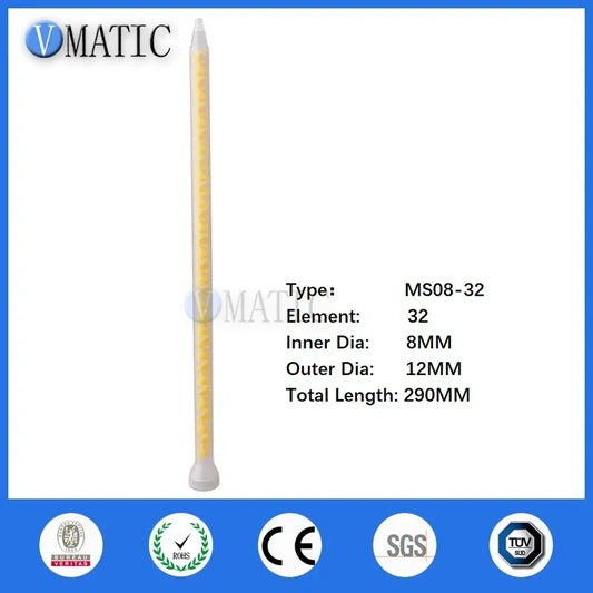 ‌Industrial Static Mixer Nozzles MS08-32 | Cartridge for Epoxy/Silicone Auto/Electronics Anti-Clog Design Free Shipping‌