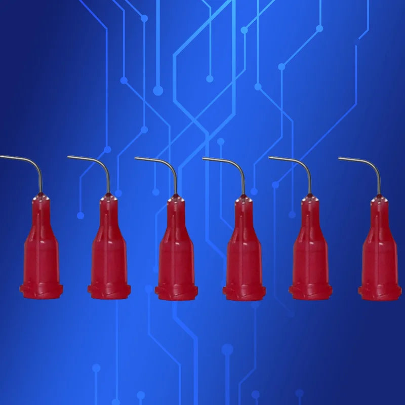 ‌100PCS Red 25G 90° Dispensing Needles 0.5" | Surgical Steel Precision Tips for Crafts/Electronics Free Shipping‌