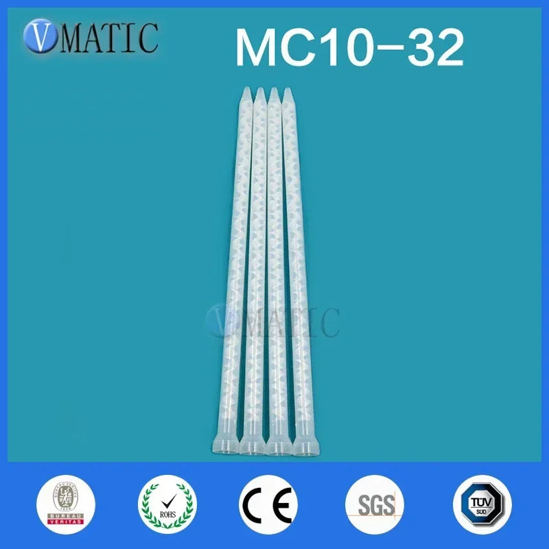 Static Mixing Nozzle MC10-32 (White Core) | ISO 9001 Certified for 1:1 Ratio Epoxy (200-800psi) with 20 Helix Elements