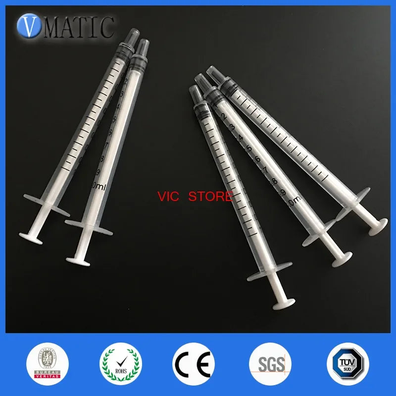 Free Shipping 50Pcs 1ml Dispensing Plastic Liquid Dispenser Syringe Industrial Plastic Syringe 1cc