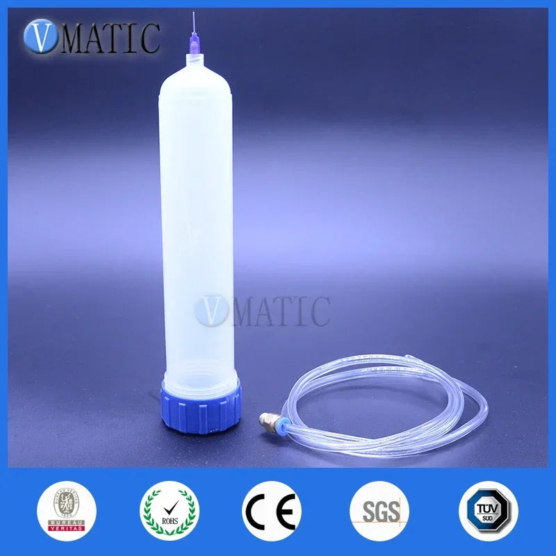 High Quality Thickened Explosion 100 Cc / Ml Helix Luer Lock Tip Fluid Dispenser Pneumatic Syringe Barrel With Adapter