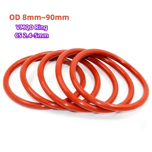 Red Silicone O Rings 8mm-90mm O-Rings Red Silicone VMQ Seal Sealing O-Rings Silicon Washer Rubber O-Ring Assortment