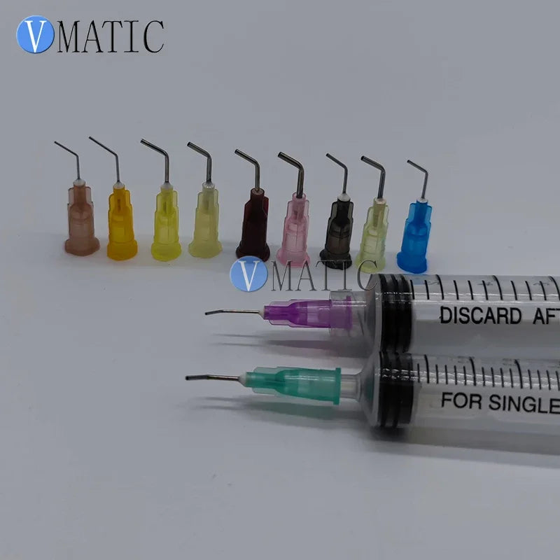 Free Shipping 100 Pieces 19G 45 Bent Degree 0.5'' Glue Dispensing Needle Bayonet Type Dispenser Needles 1/2 Inch