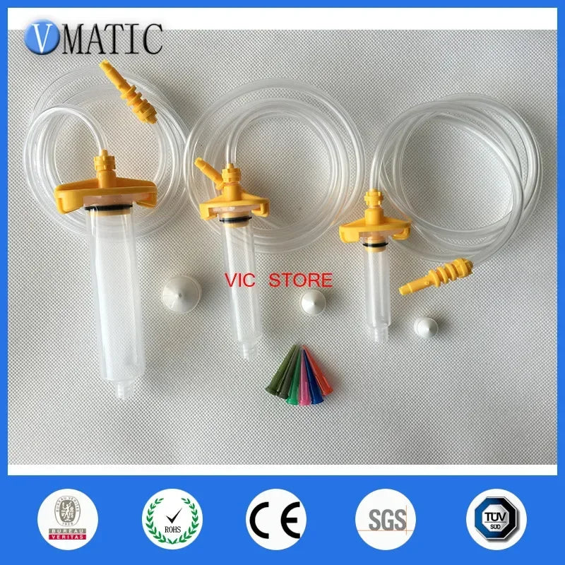 Free Shipping 5cc/10cc/30cc Glue Dispenser Syringe Barrel White Color Syringe Adapter (each size have 2set, totally 6 sets)