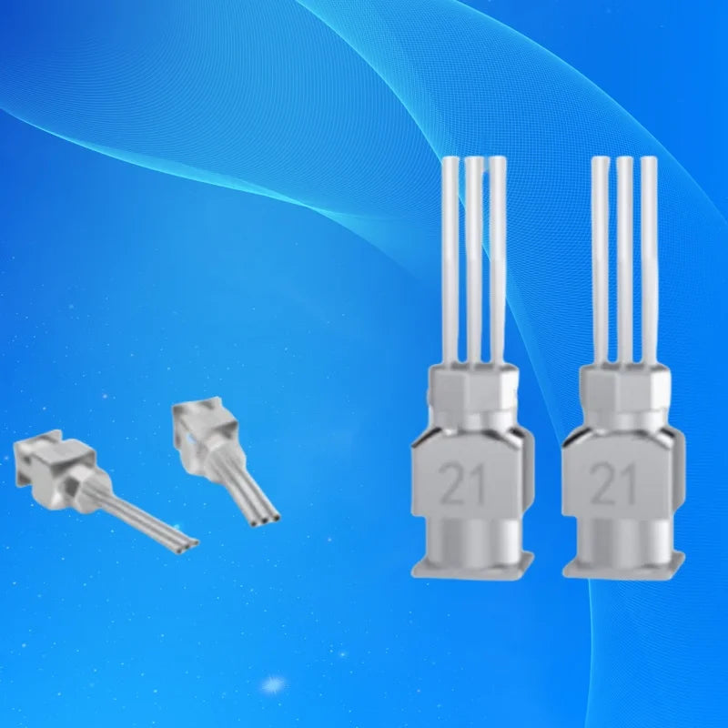 Premium Stainless Steel Triple-Barrel Glue Tip - 13mm Compact for Jewelry Crystals! Leak-Proof Luer Lock, 3X Faster Gem Setting