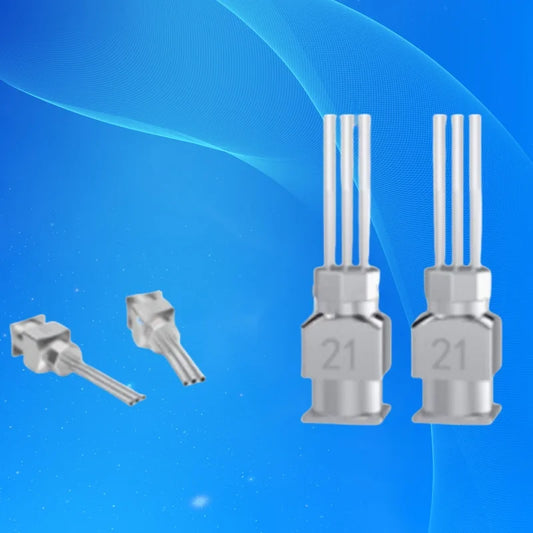 Premium Stainless Steel Triple-Barrel Glue Tip - 13mm Compact for Jewelry Crystals! Leak-Proof Luer Lock, 3X Faster Gem Setting
