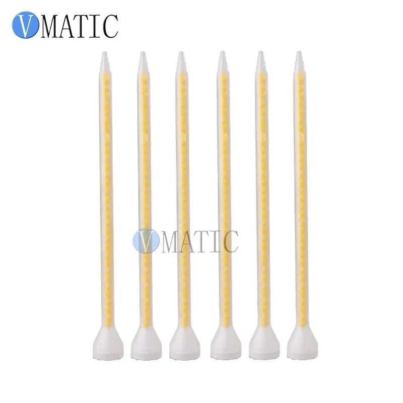 Free Shipping Plastic 5Pcs Resin Static Mixer MS 05-32 Mixing Nozzles For Duo Pack Epoxies (Yellow Core)