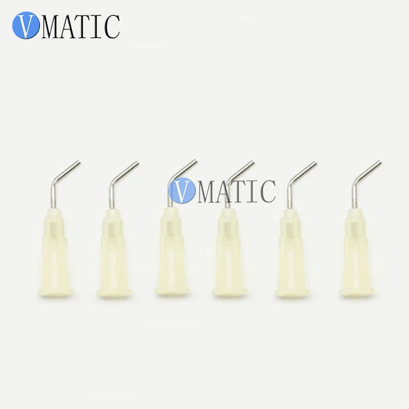 Free Shipping 100Pcs 19G 45 Degree Bent 0.5'' Pre-Bent Dispensing Needle Tip 1/2 Inch