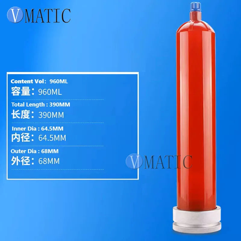 960ML (960CC) American Style Syringe Barrel for Dispensing Machine - Amber Brown, High Pressure Resistant, PP Material