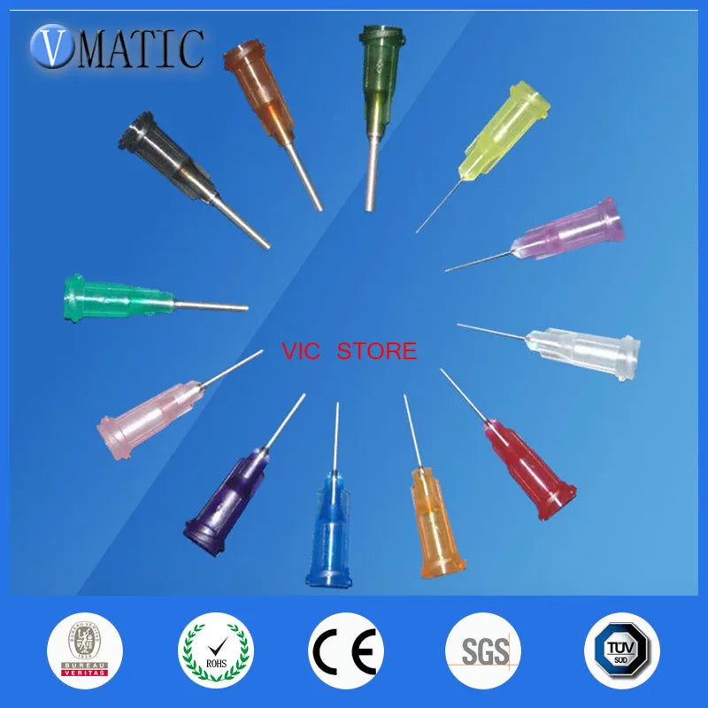 Free Shipping 1000Pcs 14G-27G 0.5'' Spiral Interface Dispensing Needle 1/2 Inch