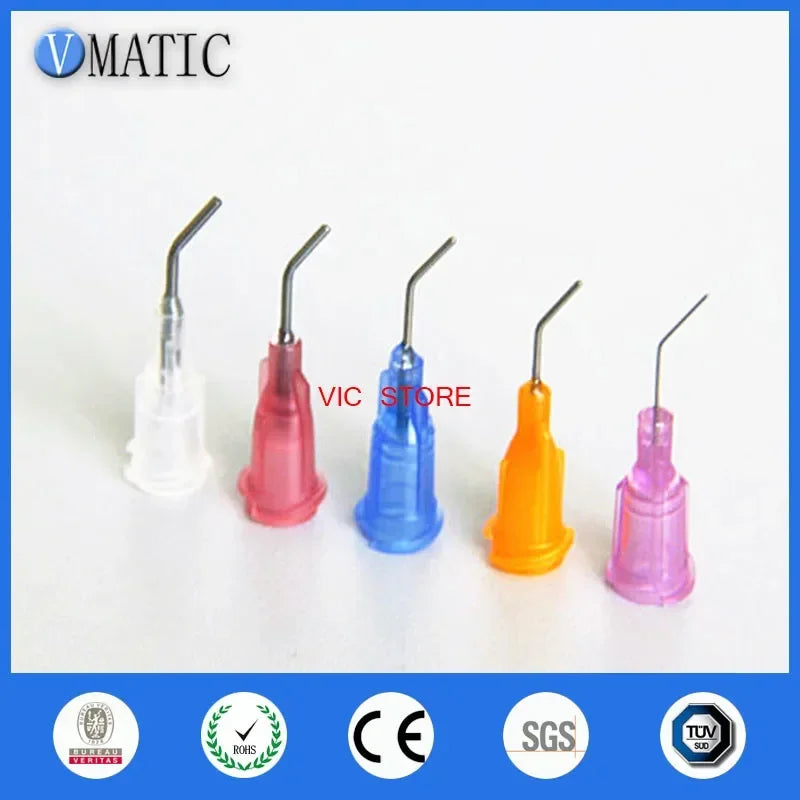High Quality Bent Dispensing Tips 14G-27G Tapered Blunt Tips Needles 45 Degree Bent Adhesive Dispensing Needle 100pcs