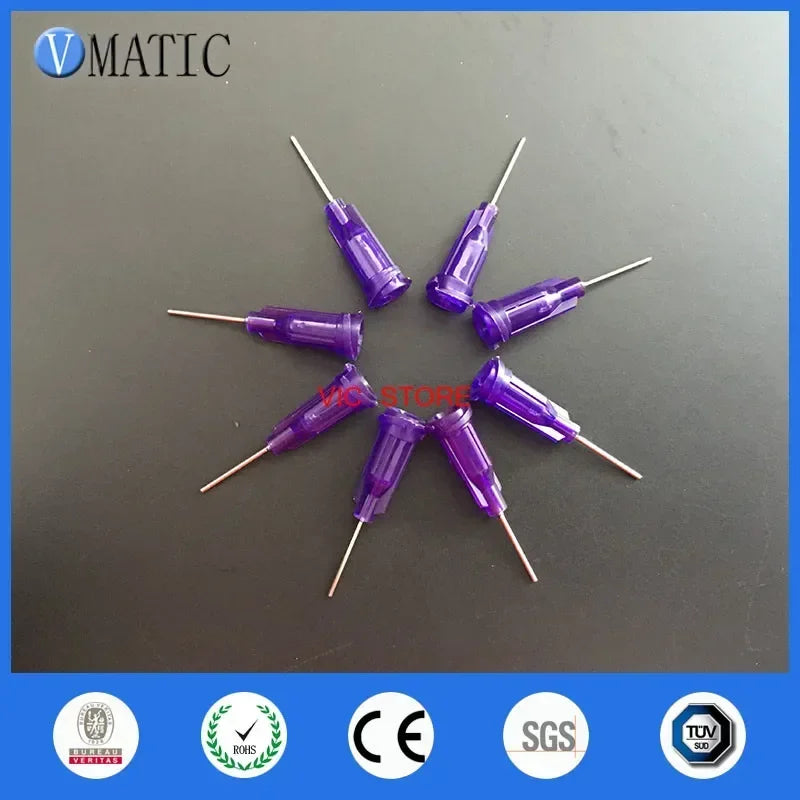 ‌21G Blunt Dispensing Needles | 100-PCS 1/2" Industrial Luer Lock Tips (Purple PC Body）‌