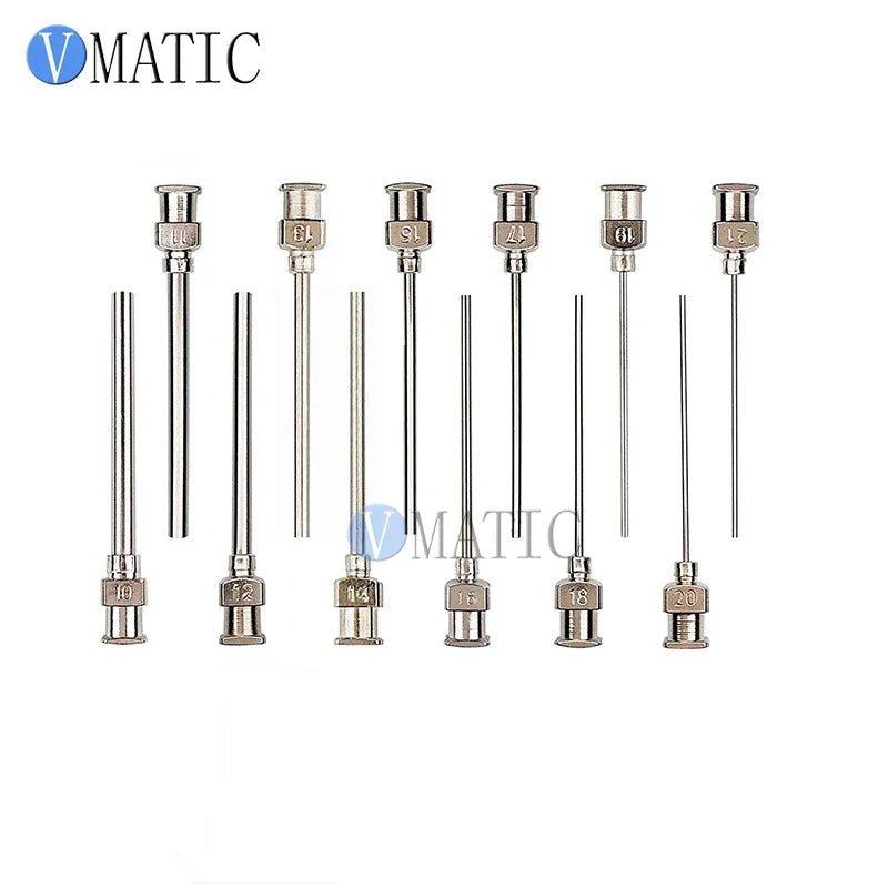 Free Shipping 10G-21G Stainless Steel Dispensing Blunt Needles 1.5'' Length 12Pcs Mix Pack Metal Dispenser Needle 1-1/2 Inch