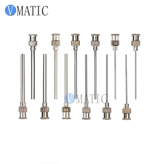 Free Shipping 10G-21G Stainless Steel Dispensing Blunt Needles 1.5'' Length 12Pcs Mix Pack Metal Dispenser Needle 1-1/2 Inch
