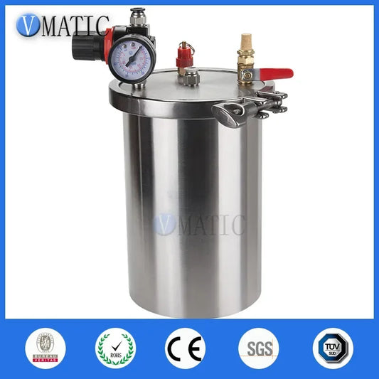 Free Shipping High Quality Clip Frame Type Stainless Steel 304 Pneumatic Pressure Tank 10L With Accessories