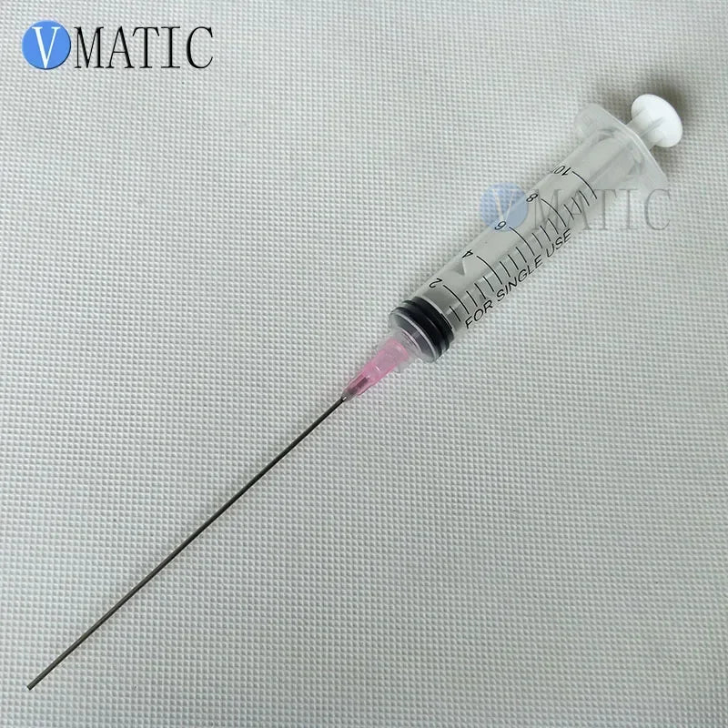 Free Shipping 5Pcs 10Cm Tubing Length 18G Blunt Tip With 10Cc Syringe And Red Syringe Tips