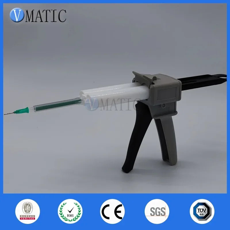 Free Shipping 1Pc 2:1 1:1 Universal 50ml Manual Dispense Glue Gun With 4pcs Cartridges & 5Pcs Static Mixing Tips