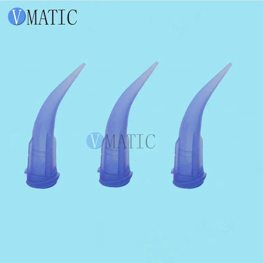 Free Shipping 100pcs 22G Blue Color Plastic Bent TT Glue Dispensing Needle Tips