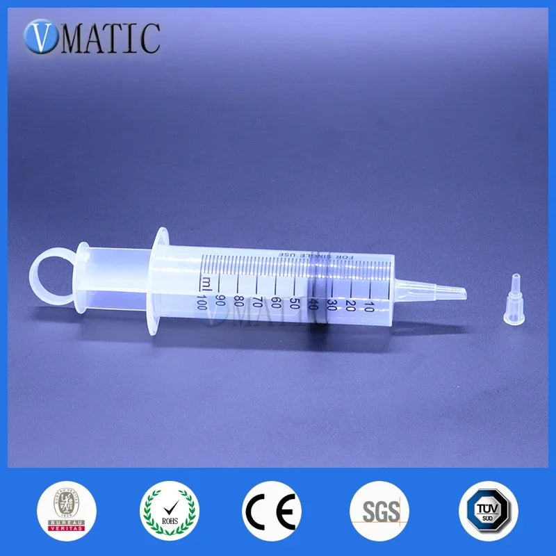 Free Shipping Liquid Dispensing Large Big Giant 100ml/cc Syringe Big Mouth + PVC Tube Set