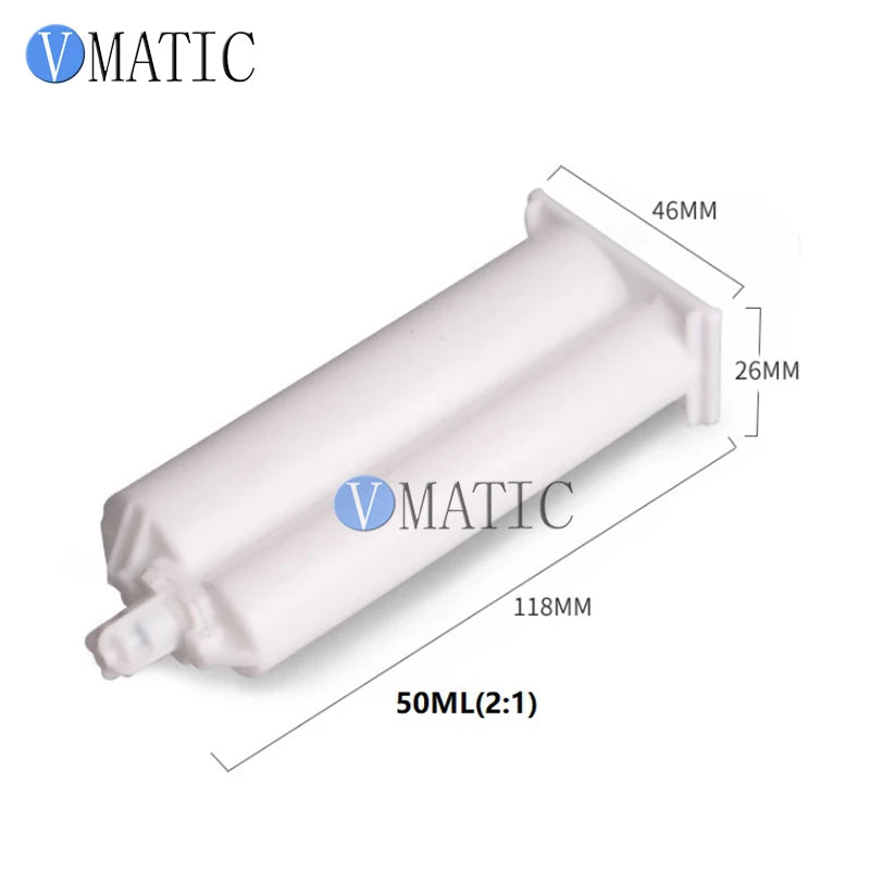 Free Shipping Epoxy Resin Gun Mixing Syringe 50 Cc 50 Ml 1:1 2:1 4:1 & 10:1 Ratio Plastic Glue Dispensing Cartridge