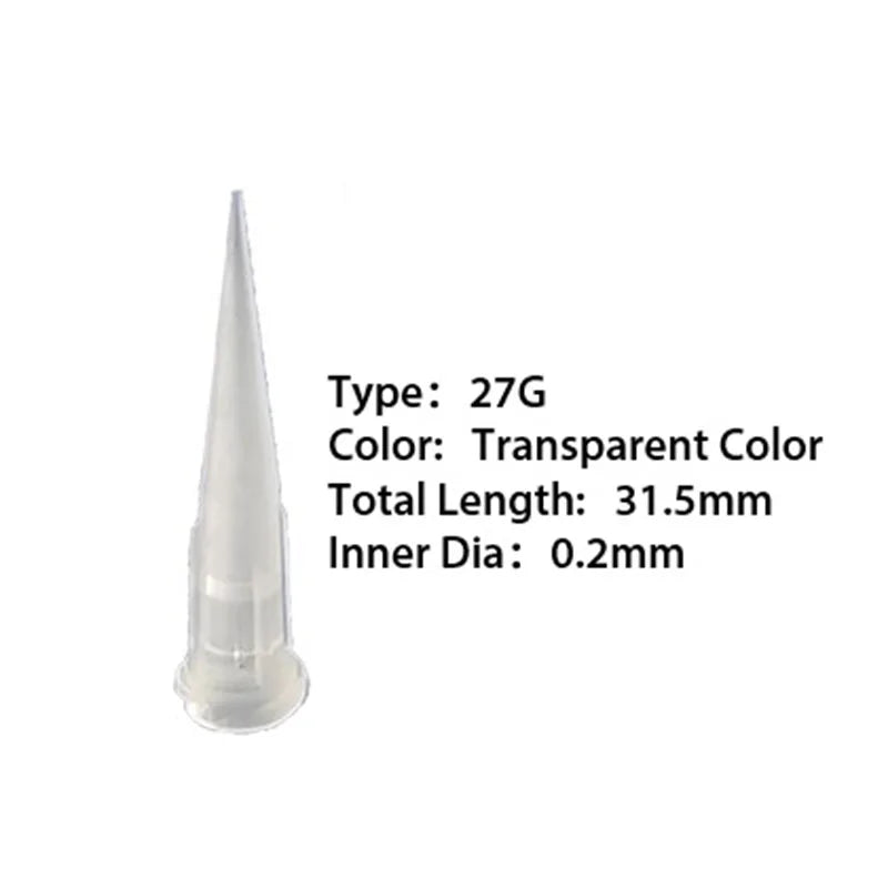 ESD-Safe Luer Lock Plastic Dispensing Needle Nozzles 8G to 32G For TT Glue Applicator Dispenser Tapered/Conical Tip X 100pcs